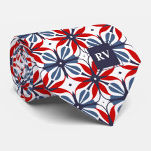 Motif vintage rouge blanc et bleu