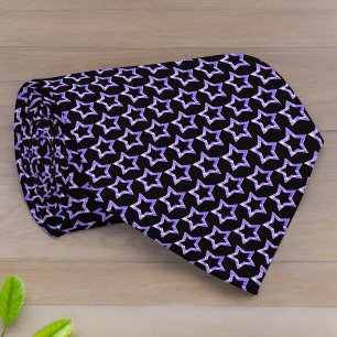 Cravate  Motif violet Hollow Star sur Arrière - plan noir