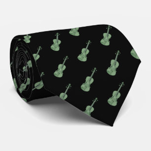 Cravate Motif violon - vert et noir