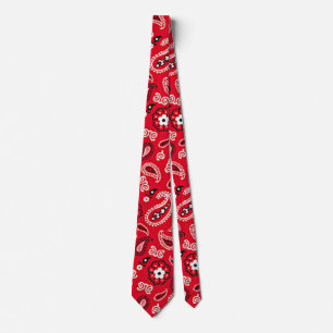 Cravate Motif Western Red Paisley