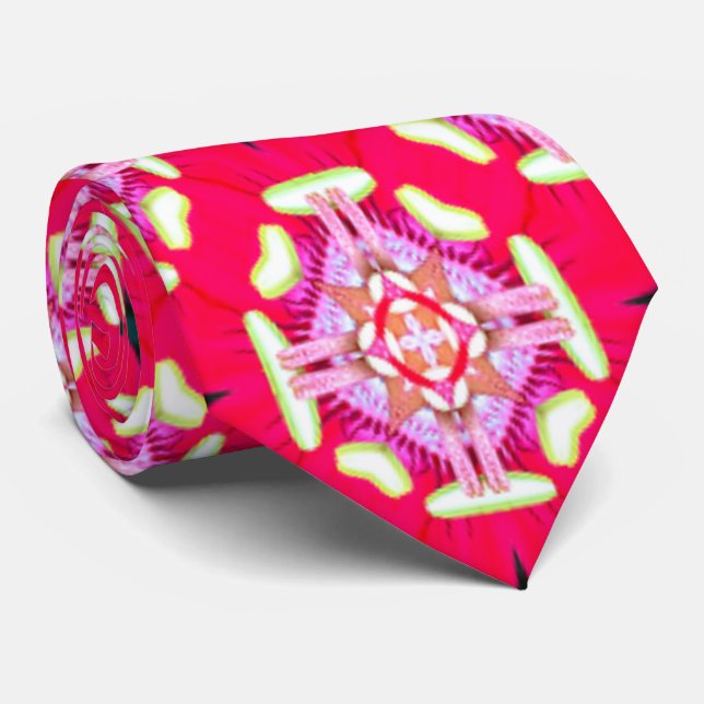 Cravate Motifs de fleurs de Crimson (Roulé)