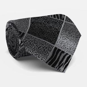 Cravate Motifs gris exotiques d'animal de safari