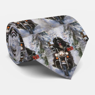 Cravate Moto à chiens de Terre-Neuve Noël
