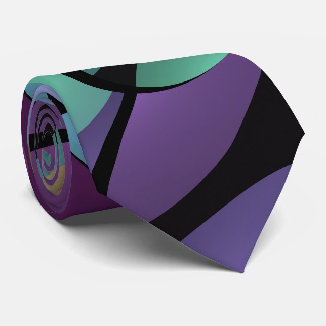 Cravate Mouvements colorés Abstrait Trippy Fractal Art (Roulé)