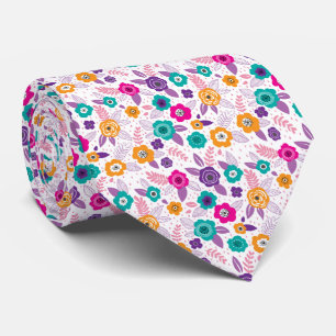 Cravate multicolore Beau motif à fleurs élégant