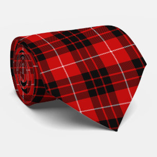 Cravate Munro tartan rouge noir plaid