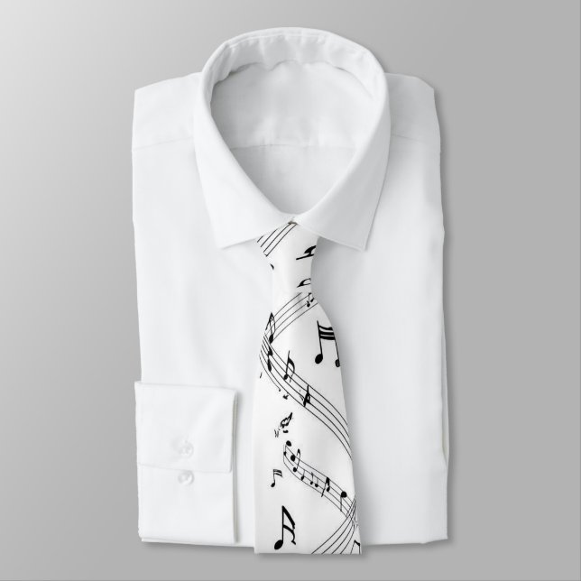 Cravate  Musical Instrument Notes - Men's Custom Necktie (Attaché)
