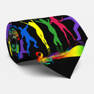 Cravate Musique de danse de soirée néon Personnes sur fond