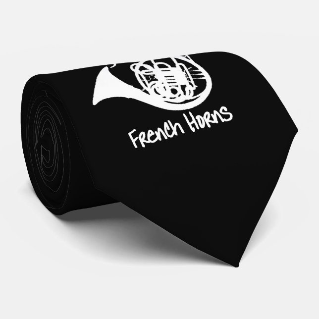 Cravate Musique French Horn Drôle Slogan Graphique (Roulé)