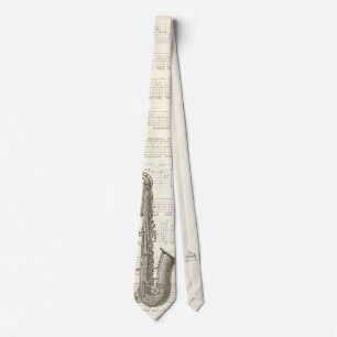 Cravate Musique Jazz Saxophone Design Necktie