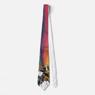Cravate Musique vintage arc-en-ciel, couple victorien dans