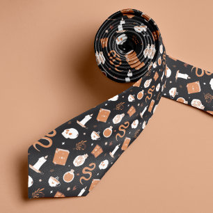 Cravate Mystic Boho Crystal Skull Halloween Pattern