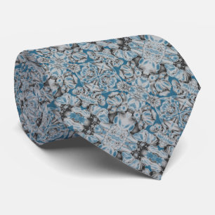 Cravate - Nasturiums gris/bleu