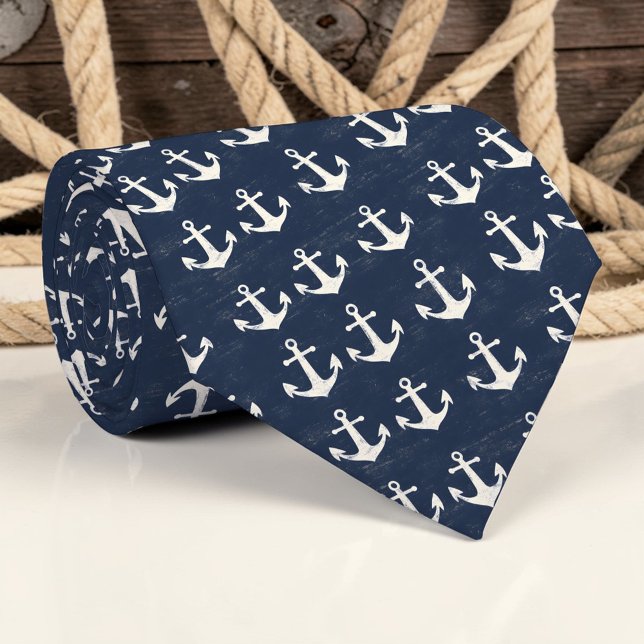 Cravate Nautical Anchors Custom Necktie (Créateur téléchargé)