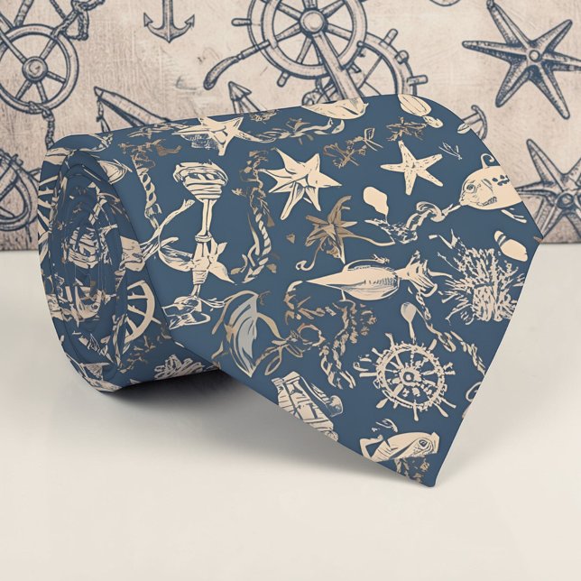 Cravate Nautical Sea Life Custom Necktie (Créateur téléchargé)