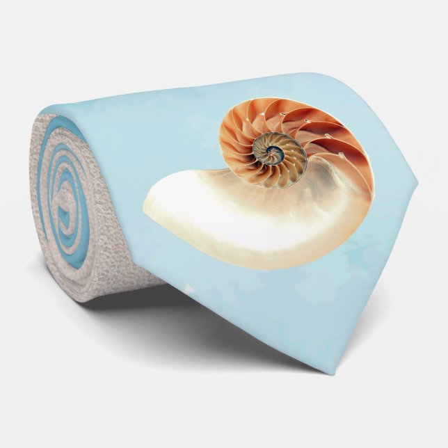 Cravate Nautilus Coquillage et sable (Roulé)