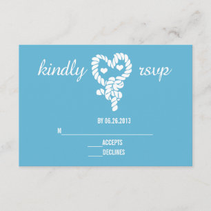 Cravate nautique le noeud bleu mariage cartes RSVP