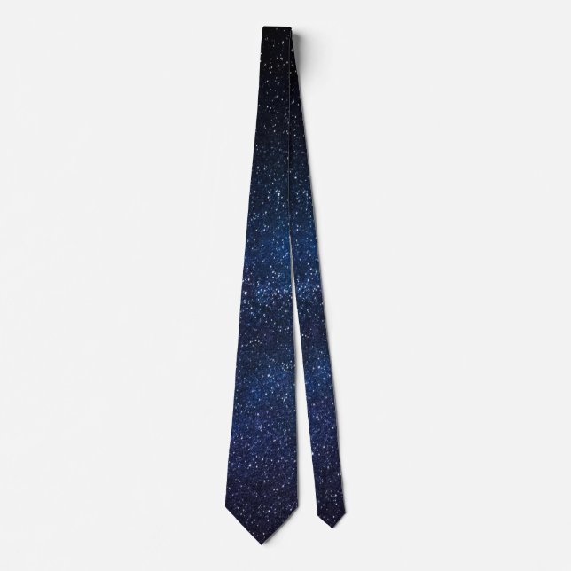 Cravate Navy Blue Milkyway Nightsky Galaxy Photographie (Devant)