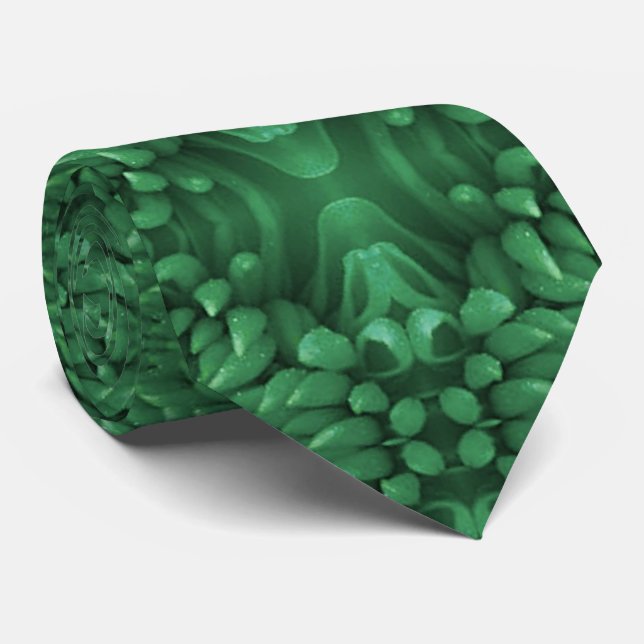 Cravate Necktie - Chrysanthemum Green Kaleidoscopic (Roulé)