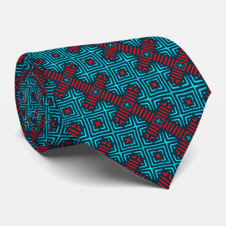 Cravate Necktie de Motif bleu bleu rouge bleu azur