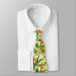 Cravate Necktie de restitution hawaïenne tropicale