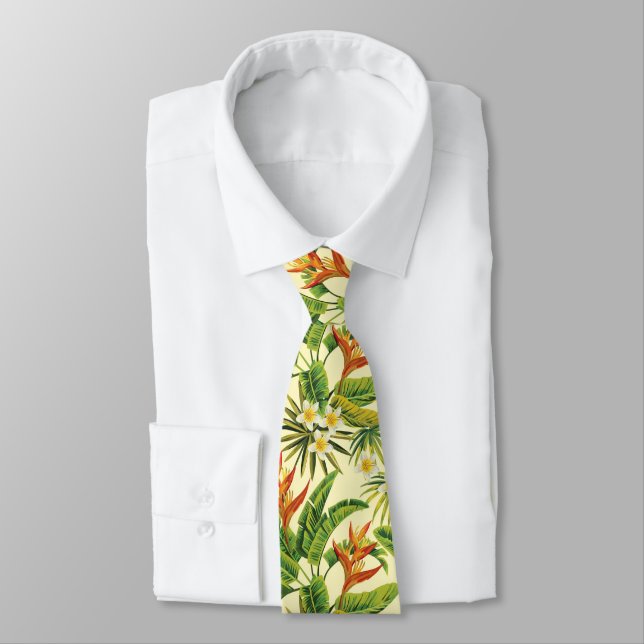 Cravate Necktie de restitution hawaïenne tropicale (Attaché)