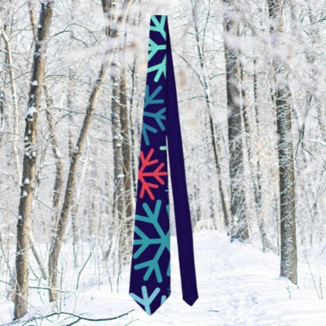 Cravate Necktie des Fêtes de neige de minuit (Créateur téléchargé)