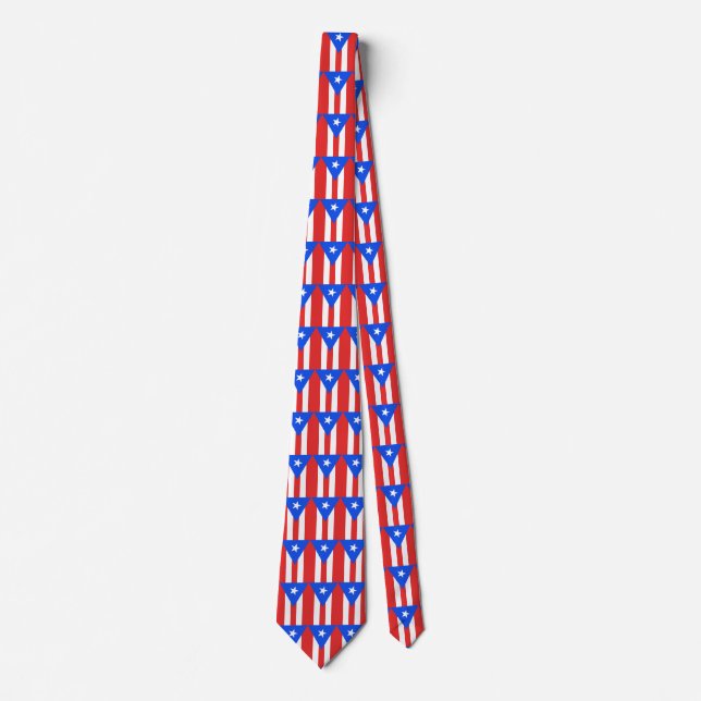 Cravate Necktie du drapeau Porto Rico (Devant)