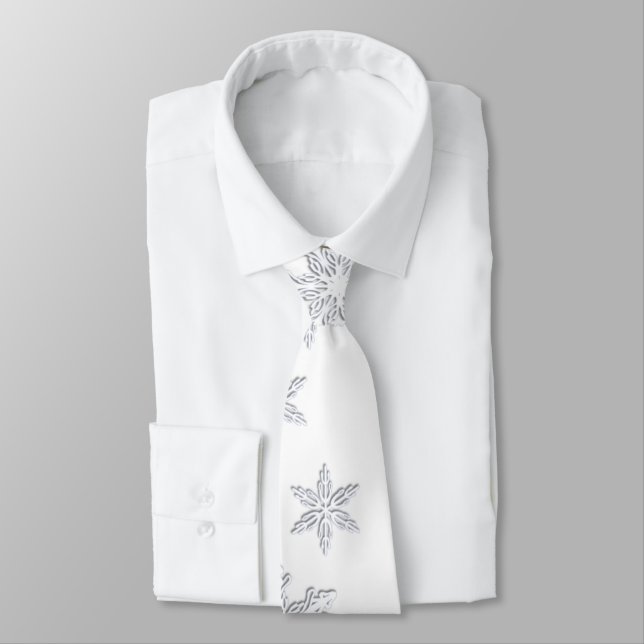 Cravate Necktie du flocon de neige de Noël (Attaché)