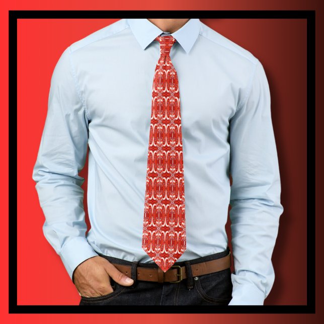 Cravate Necktie Festive Rouge et Blanc Noël (Créateur téléchargé)