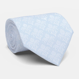 Cravate Necktie - Icy Blue Damask