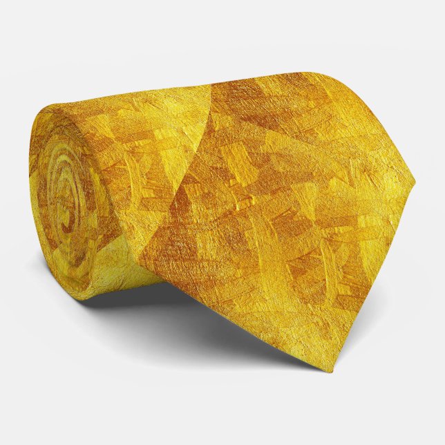 Cravate Necktie Motif Abstrait or (Roulé)