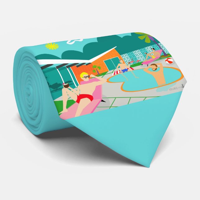 Cravate Necktie Retro Gay Pool (Roulé)