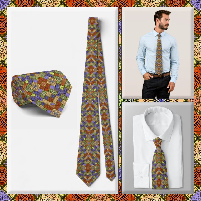 Cravate NECKTIE - Rouge/Bleu/Vert & Plus - Motif coloré (Créateur téléchargé)
