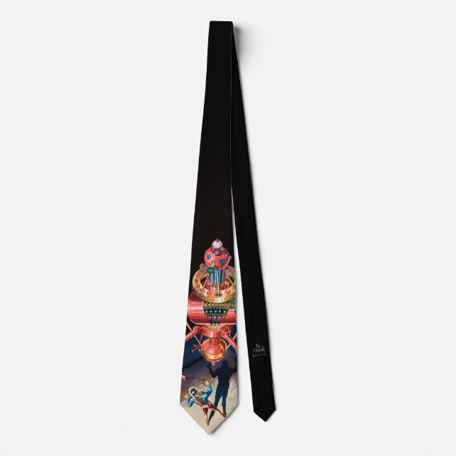 Cravate Necktie Science Fiction Rétro Shock Ship (Devant)