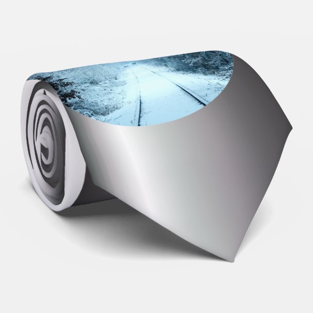 Cravate Neige de Noël sur les voies ferrées (Roulé)