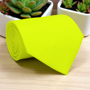 Cravate Neon Jaune Retro Couleur Fluorescent Bright