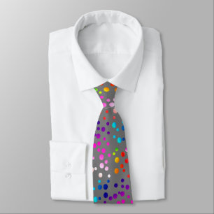Cravate Neon Pois sur Grey