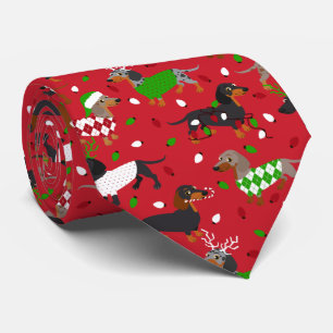 Cravate Noël Dachshund Tous les manteaux