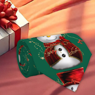 Cravate Noël du mignon Snowman