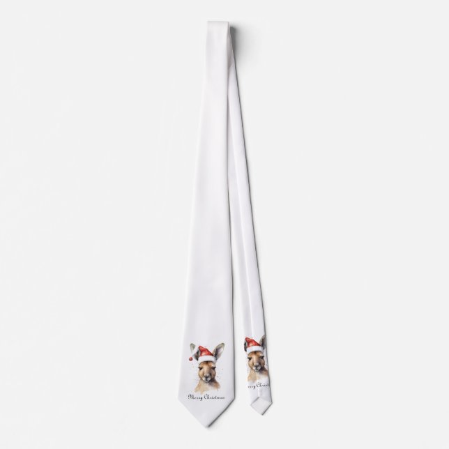 Cravate Noël Kangaroo, personnalisable (Devant)