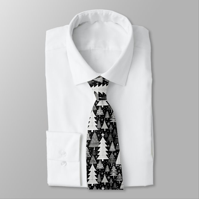 Cravate Noël monochrome (Attaché)