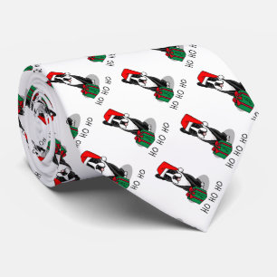 Cravate Noël Père Noël Boston Terrier (noir) mignonne