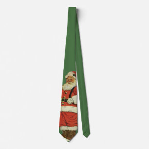 Cravate Noël vintage, Père Noël victorien avec jouets