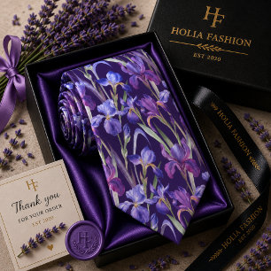 Cravate Nœud de cou lavande violet floral
