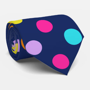Cravate Nœud de fête de clown_coloré sur fond bleu foncé