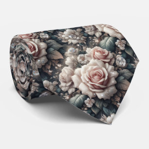 Cravate Noeud papillon de mariage de luxe   Roses roses et