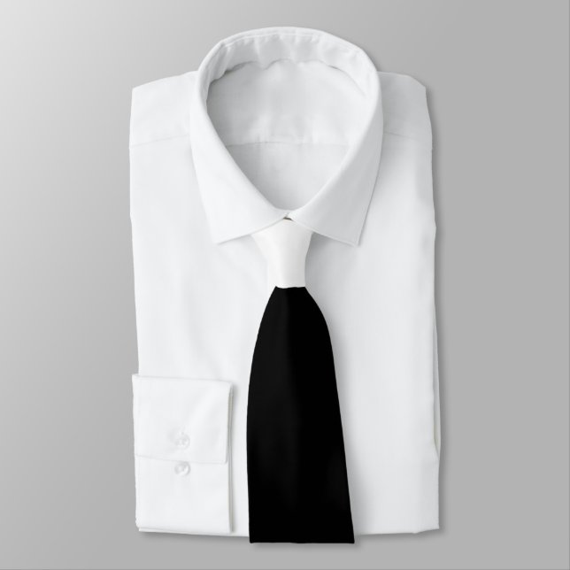 Cravate Noir avec le contraste blanc de noeud (Attaché)