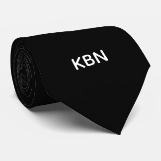 Cravate Noir Blanc Monogramme Initiales Mariage Salle form