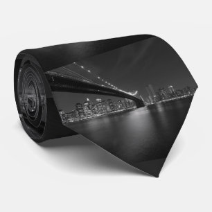 Cravate Noir blanc New York City Skyline